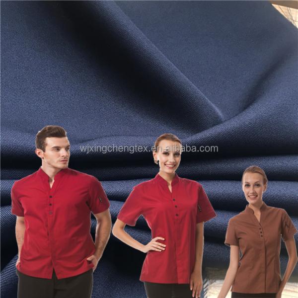 170GSM Tecido Gabardine para Chef Uniforme Restaurante Roupas de Garçom Peso Médio
