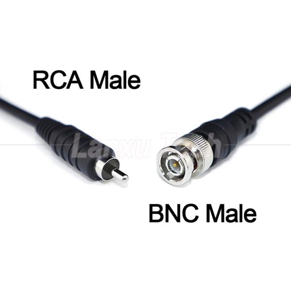 BNC macho a RCA macho cable de extensión AV para cámara de circuito cerrado