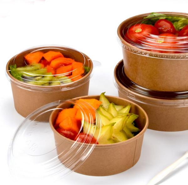 Leakproof lunch paper box for food packaging / biodegradable take away food kraft paper box
