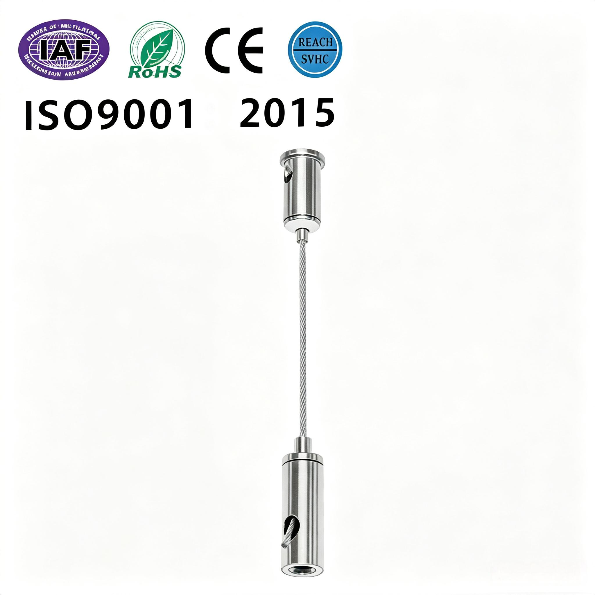 Bidirectional Adjustable Linear Lights Suspension Cable Assembly Embedded Mounting