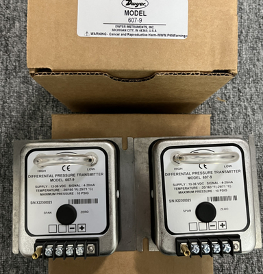 Dwyer 607-9 Differential Pressure Transmitter 0-25