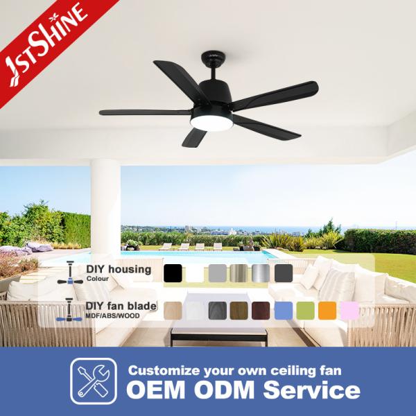 6 Speeds Remote Control Quiet DC Motor Decorative 5 Blades Ceiling Fan With Light