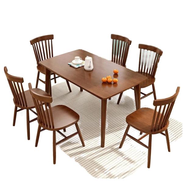 6-Piece Modern Dining Set for Home, Kitchen, Room, Rectangular Table with 4 Chairs