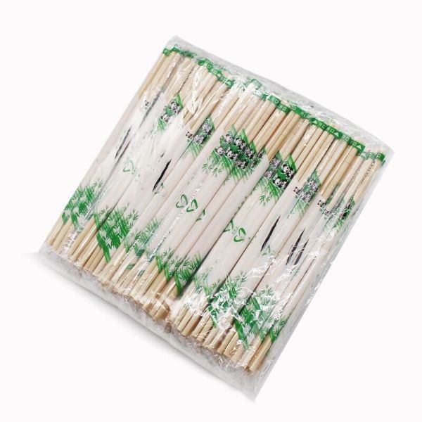 Stocked Eco-friendly Disposable Bamboo Chopsticks with Round Shape and Flatware Type Chopsticks