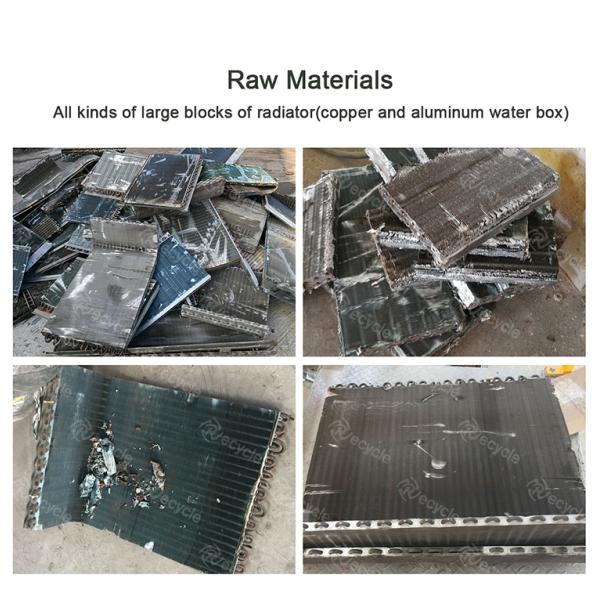 Автоматическая установка по переработке радиаторов переменного тока 1000-5000 кг/ч Медный алюминиевый радиаторный сепаратор