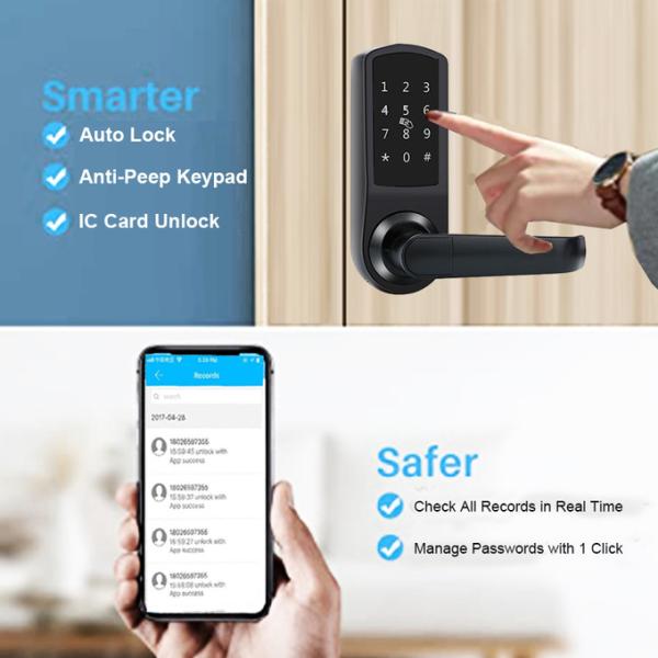 Одиночное приложение TTlock Deadbolt защелки контролировало замки с ключом карты пароля
