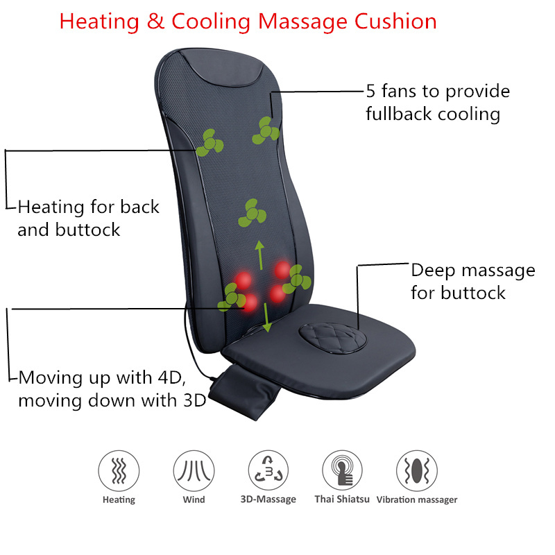 High Quality Electric Shiatsu Back Vibration Massage Cushion with Heat and Cool