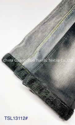 black bulk High Stretch Denim Fabric With Fleece Lined 137cm-142cm