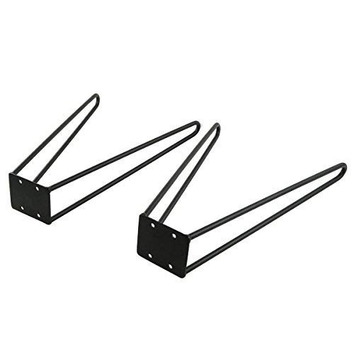 17 Inch Set of 2 Skateboard Hairpin Legs Solid Iron Table Legs for Modern Simple Style