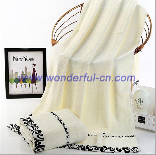 Most absorbent cotton embroidered white bath towels for promotion