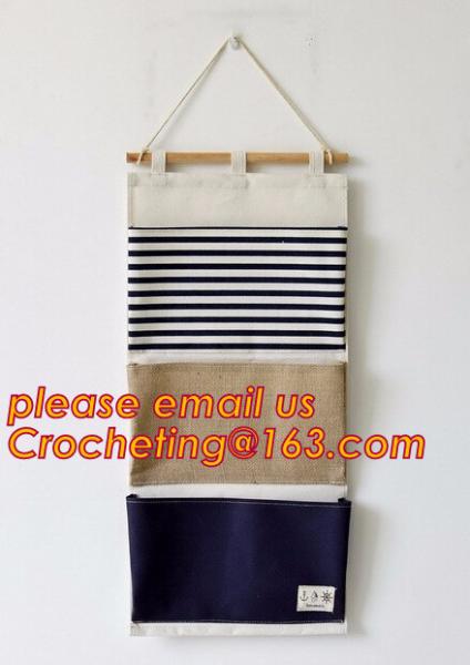 Cotton Canvas Wall Hanging Storage Bag, Canvas Linen Hanging Storage Bag, Household Canvas Cotton Hanging Wall Organizer
