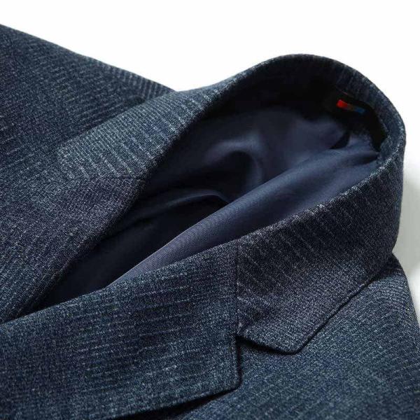 Knit Fabric formal Suit Navy Mens Slim Fit Casual Blazer