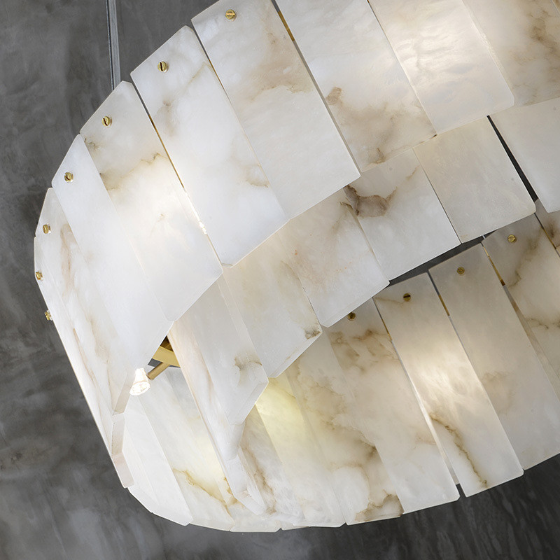 Железные фонари Scagliola High End Pendant с мраморным навесом