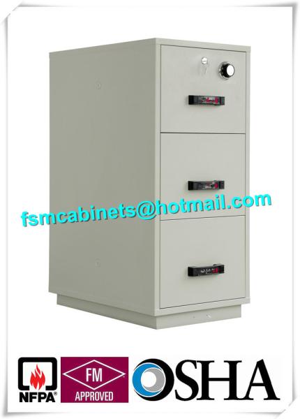 Steel 3 Drawer Fireproof Safety Cabinet , Fire Resistant File Cabinet For Paper Documents