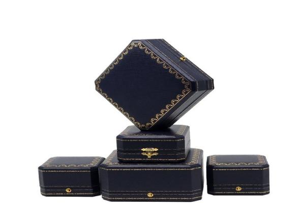 Lady Pandent Leather Jewelry Packaging Boxes Gold Borders Storage 70x90x40mm