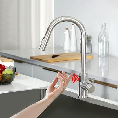 Infrared Sensor Gooseneck Zinc Alloy Faucet For Kitchen Smart Non Contact