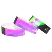 Des bracelets en papier imprimé sur mesure durables pour les événements blanc bleu léger