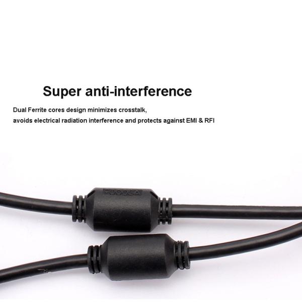 Male To Male Computer 3 + 4 VGA Monitor Cable 1.8m Length