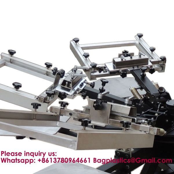 Automatic Silk Screen Printers Rotary Machine Manual Grade 6 Station Screen Printing Machine For Solar Cell Ribbon Solar Cell New Condition For Label Card Paper Printer