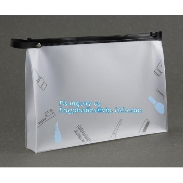 Eva Clear Vinyl Cosmetic Bag Slider Zipper Pencil Bag, Promotional Transparent Cosmetic PVC Bag Slider Zip Bags Clear Tr