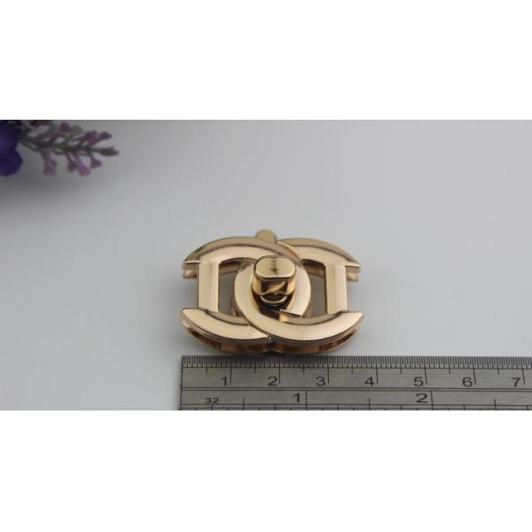 High end design brand metal light gold color bag twist turn locks