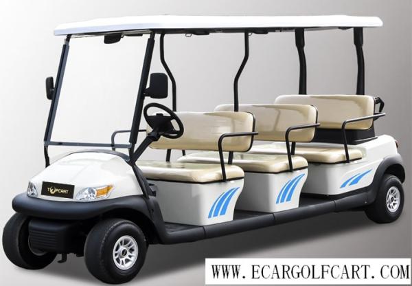 Customized Colorful 12 Seater Golf Cart Electric Sightseeing Bus With Plastic Armrest