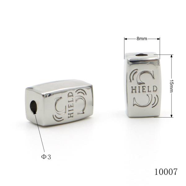 Shiny Metal Alloy Beads Rectangular Custom Engraved Beads 15x8mm For Jewelry Making Accessories