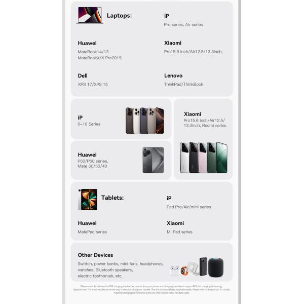 ESSAGER ES-CD49 Series 2 Ports 65W GaN Charger USB Wall Adapter Private Mold and Rated Power 100V-240V AC