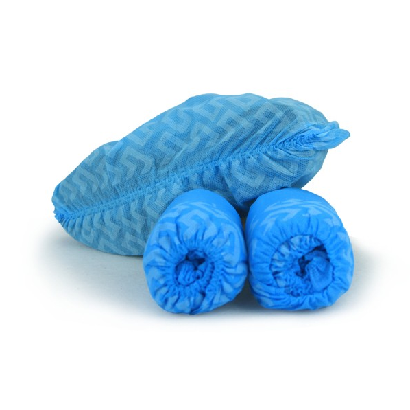 T0.5mm Disposable Indoor Shoe Covers , Blue Shoe Protectors Single Use