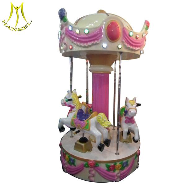 Hansel  children indoor toy carnival rental rides 3 seats cheap amusement park carousel horses for sale