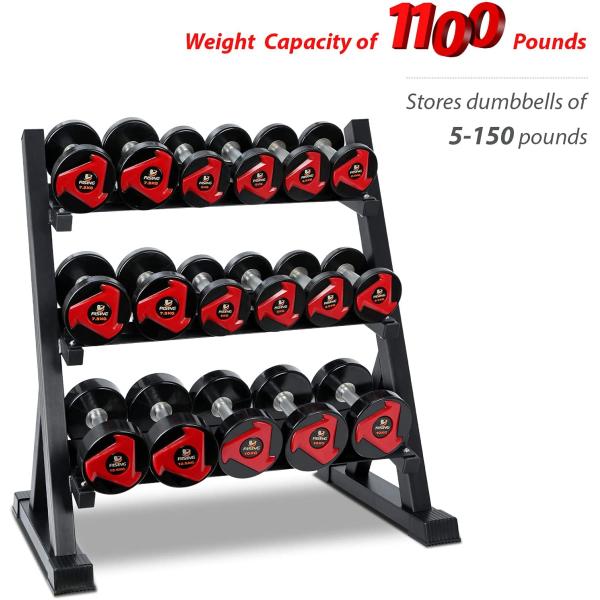 Gym Equipment Commercial Fitness Free Weight Rack Dumbbell Rack 3 Tier