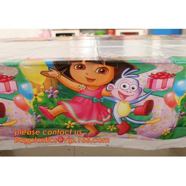 Поставки tablecover партии детей мультфильма скатерти дня рождения с днем рождения пластиковые, рождение ZLDECOR прекрасное 108cm устранимое