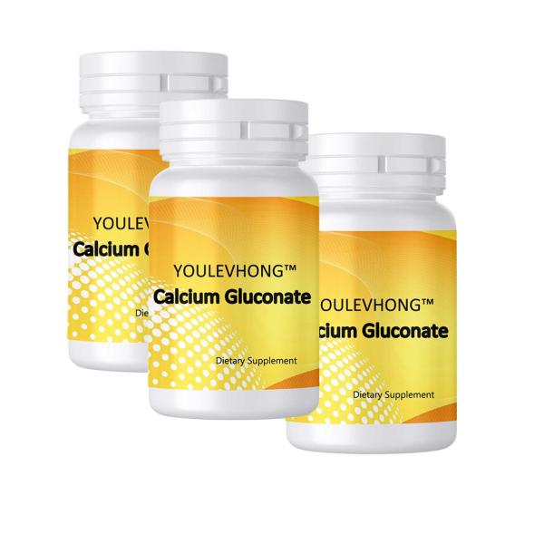100 comprimidos Suplementos de gluconato de cálcio com gel de celulose Cuidados de saúde diários