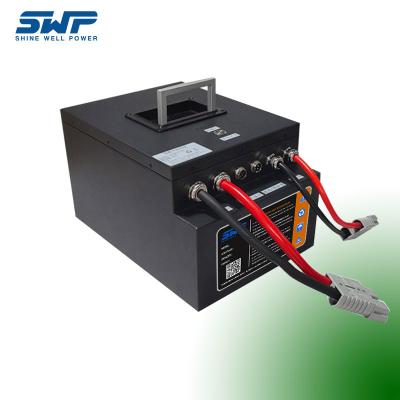 Metal Body Motorhome battery Pack DC 40~73V RV LiFePO4 cells With LED Display long cycles and high safe