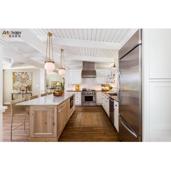 Tamanho personalizado Mobiliário de cozinha de madeira maciça gabinete de cozinha com armário cinza