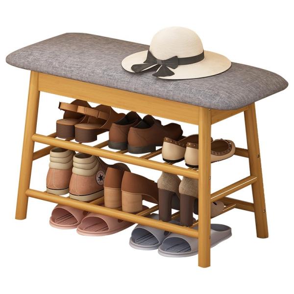 Organizer Shoe Rack Shelf Ottoman with Storage Space 3 Layers in Entryway Living Room