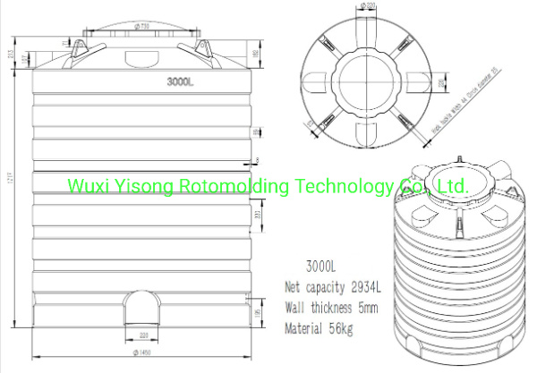 Roto Mold Water Tank Mould 3000L Container Sheet Metal
