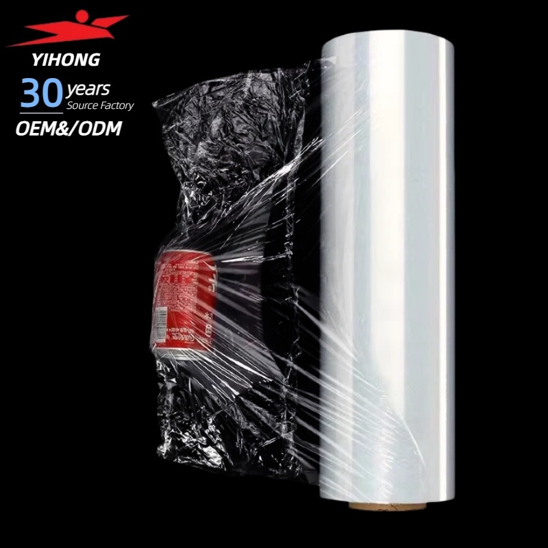 YIHONG Packaging Pallet Wrap Jumbo Roll LLDPE Transparent Soft Moisture Proof High Viscosity Hand Pe Stretch Film