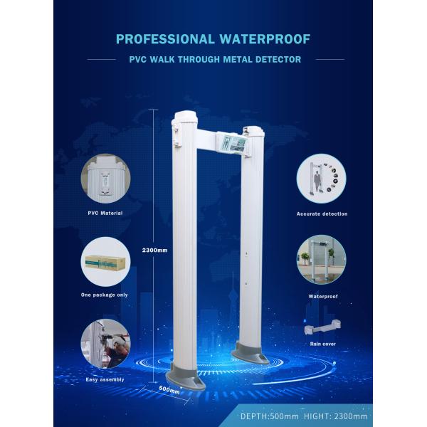 профессиональная водоустойчивая прогулка PVC IP65 до польза 6 металлоискателя на открытом воздухе, 12,18,33 зоны