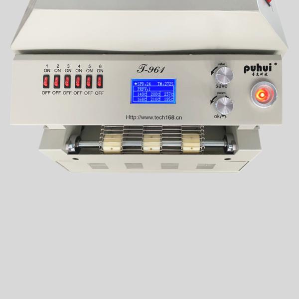 O forno Desktop do Reflow T961 com o temp 6 do transporte 730*230mm divide a máquina 3.5KW de solda
