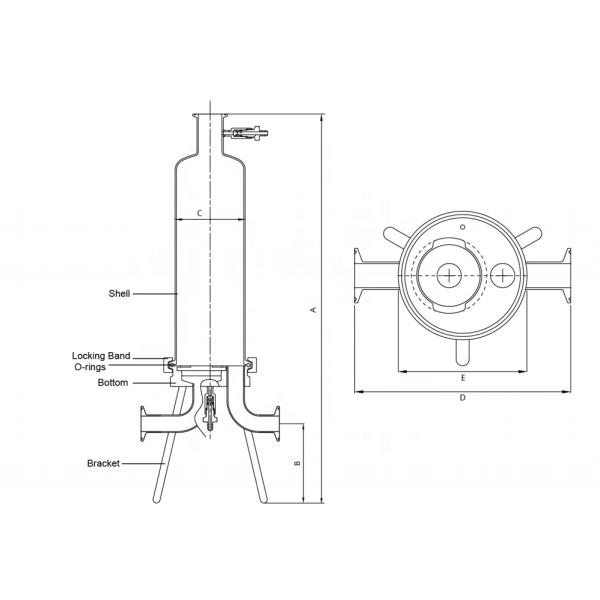Патрон 20 дюймов/30 дюймов промышленный фильтрует снабжение жилищем высокой подачи