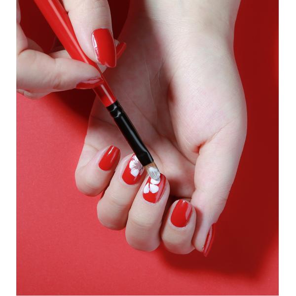 L'art adapté aux besoins du client d'ongle de marque de distributeur de logo balaye la brosse UV acrylique de vernis à ongles de gel