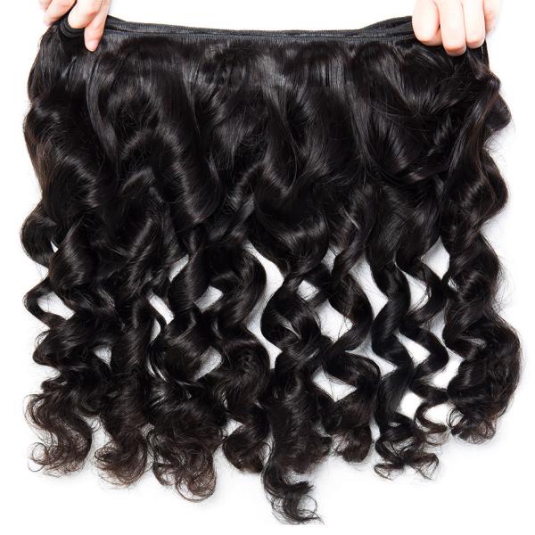 30'' Peruvian Loose Wave Virgin Hair Weave Pre Plucked Front With Bundles