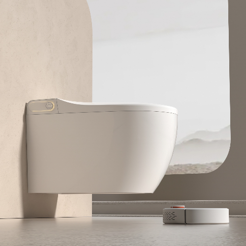 Sensor de WC intelligent Déploiement automatique avec chauffage à la température Couverture de siège Mur noir Toilette suspendue à la paroi Bidet Réservoir d'eau intégré Toilette intelligente