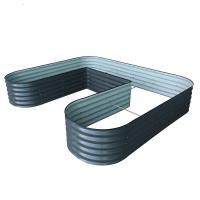 Lit de jardin élevé en forme de U certifié ISO 7*8,4*1,4 ft Lit de fleurs élevé en métal