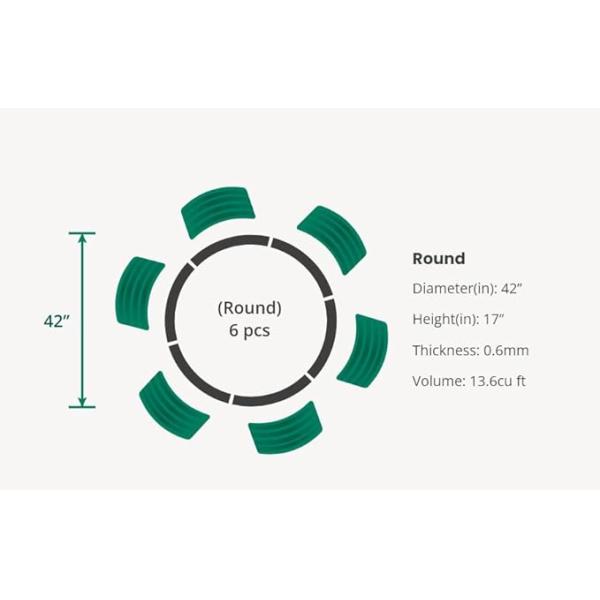 17'' Tall Aluzinc Round Metal Raised Garden Beds 42'' For Vegetable