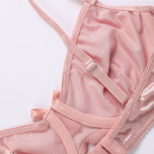Women Bra Sexy Girl Three-piece Underwear Set Exquisite Bow S M L Breathable Plus Size Comfortable Briefs Ladies Bra