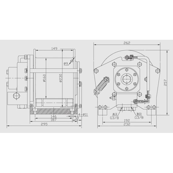 Ворот ворота шлюпки брашпиля тонны 8 KN гидравлический с кабелем для трактора dumper escavador затяжелителя крана