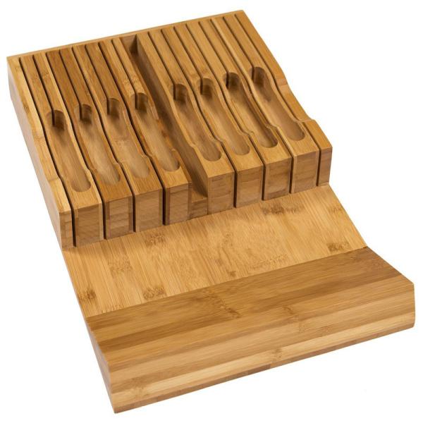 Standing Universal Bamboo Knife Block Custom Shaped For Kitchen Ware