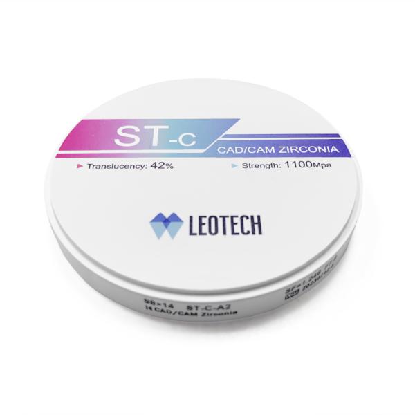 ST-C Monolithic Zirconia Block , 1100MPa Strength , 16 Shade Options for Full-Contour Dental Crowns